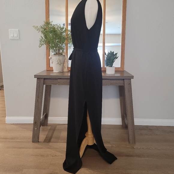 Club L Plus Size Maxi Black Ribbed Sleeveless Floor Length Jersey Dress Size 20 - Picture 4 of 5